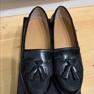 Black Leather Tassel Loafers